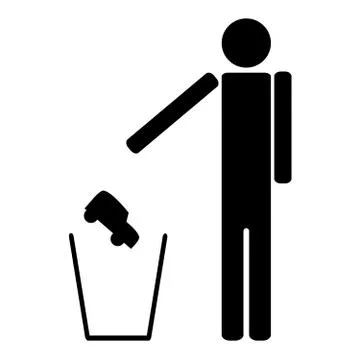 Man throws in the trash car Stock Illustration