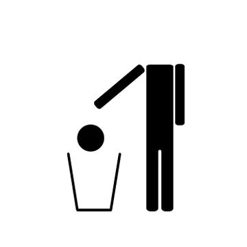 The man throws in the trash his head Stock Illustration