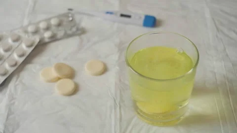 A man throws vitamin C Stock Footage 259056986