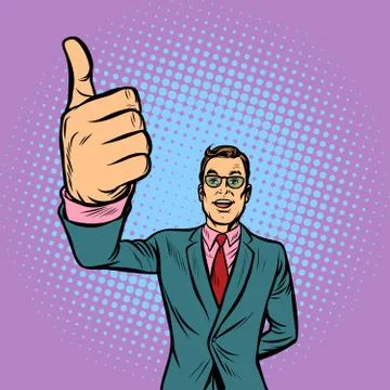 Man thumb up, like Stock Illustration