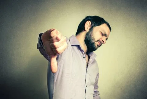 Man with the thumbs down Stock Photos