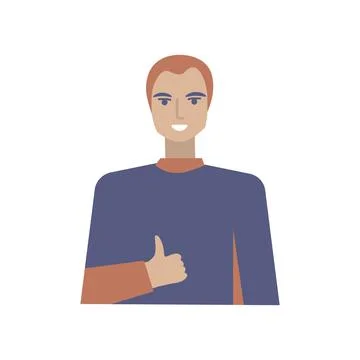 Man with thumbs up Stock Illustration