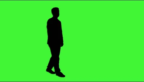 Man Thums Up Silhouette On Green Screen 