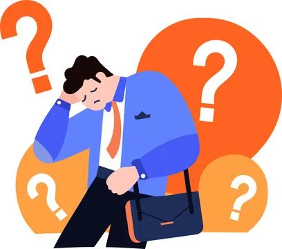A man tired from work in flat style isolated on background Illustrazione stock
