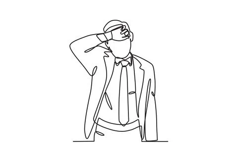 A man tired from work Stock Illustration