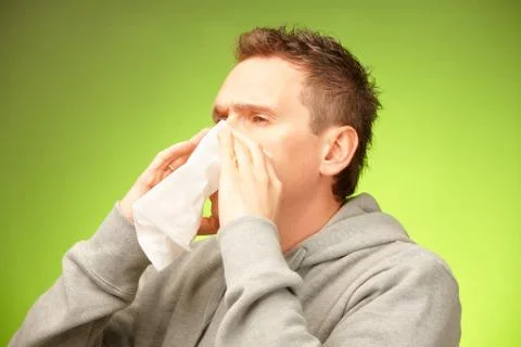Man with tissue Stock Photos