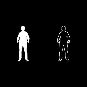 Man took out his empty pockets Businessman has not money silhouette concept i Stock Illustration