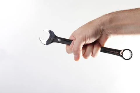 Man with tool. Stock Photos