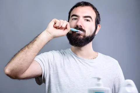 Man with Toothbrush Stock Photos