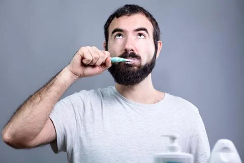 Man with Toothbrush Stock Photos