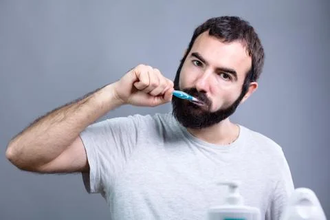 Man with Toothbrush Stock Photos