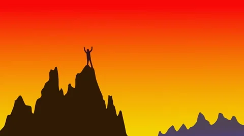 The man on the top of the hill, animation Stock Footage 50527335