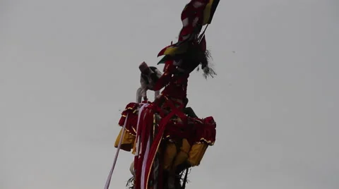 Man at top of the Macchindranāth Stock Footage 49571518