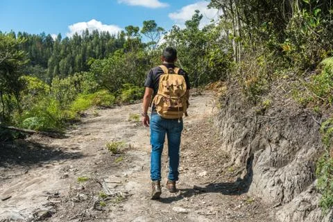 Man on top of a mountain Stock Photos
