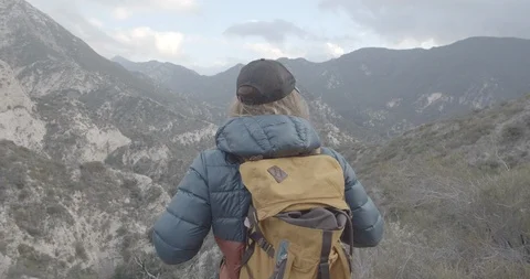 Man on top of Mountains Stock Footage 119411422