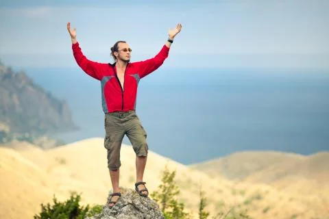 Man on top Stock Photos