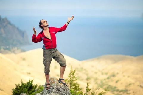 Man on top Foto stock