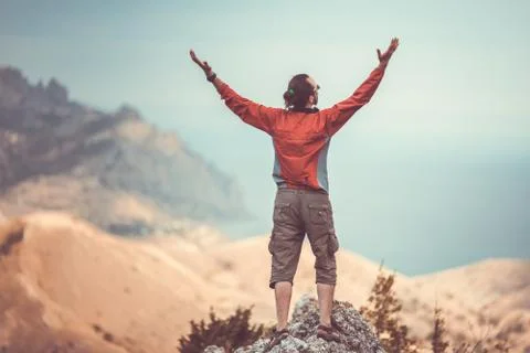Man on top Foto stock