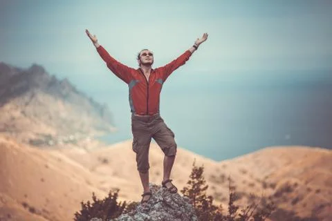 Man on top Foto stock