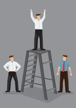 Man in Top Position Vector Illustration Stock Illustration