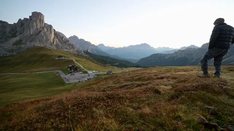 Man on top of the summit Stock Footage 95934310