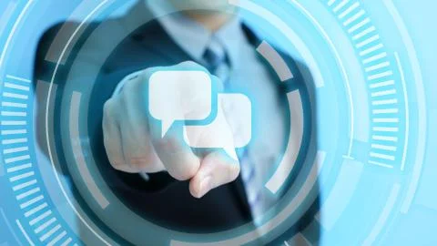 Man touch communication icon Stock Photos