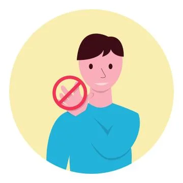 Man touch his face with his hand vector illustration Stock Illustration