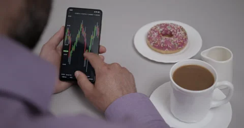 Man Touch Screen Reading Financial News, Browse Foreign Exchange Market Data, Stock Footage 172527762