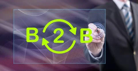 Man touching a b2b concept Stock-Fotos