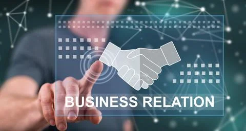Man touching a business relation concept Stock Photos