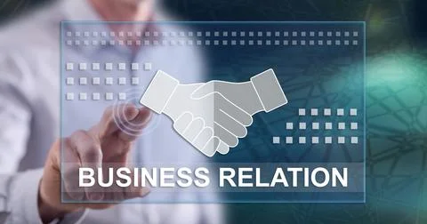 Man touching a business relation concept Stock Photos