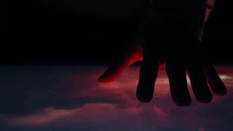 Man touching hand interactive sensory table screen Future technology concept. Видео 105995933