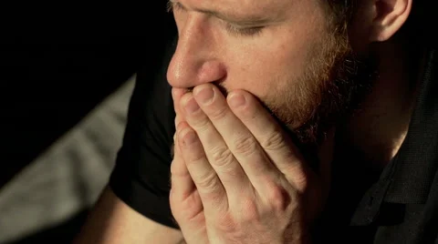 Man touching his beard and looking thoughtful and pensive 스톡 동영상 58182157