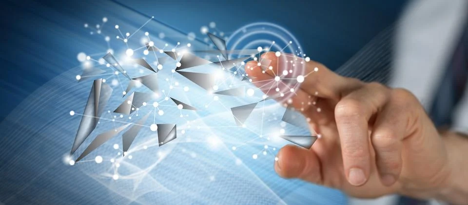Man touching a network concept Stock-Fotos