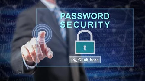Man touching a password security concept 写真素材