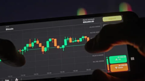Man Touching Smartphone Screen, Browse Digital Exchange Market Data Stock Footage 179547371