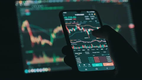Man Touching Smartphone Screen, Browse Digital Exchange Market Data Stock Footage 179739597
