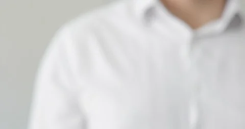 Man is touching transparent screen surface for digital scanning of fingerprint. Stock Footage 129898705