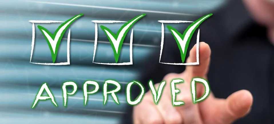 Man touching a validation concept Stock Photos