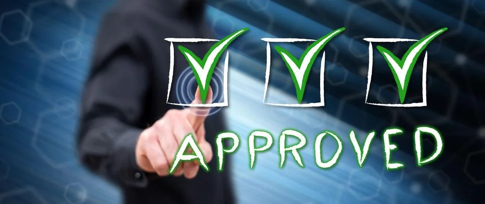 Man touching a validation concept Stock Photos
