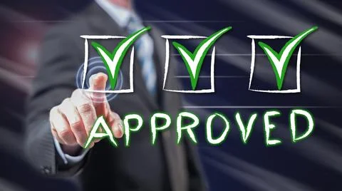 Man touching a validation concept Stock Photos