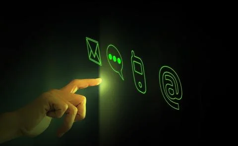 Man touching a virtual screen To rate satisfaction with business services f.. Photos