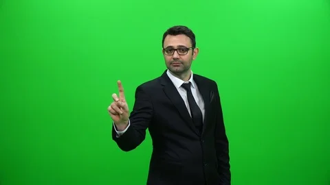Man Touching a Visual Screen Stock Footage 88651791
