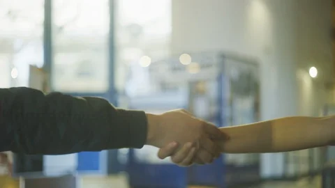 Man touching a womans hand Stock Footage 108958267