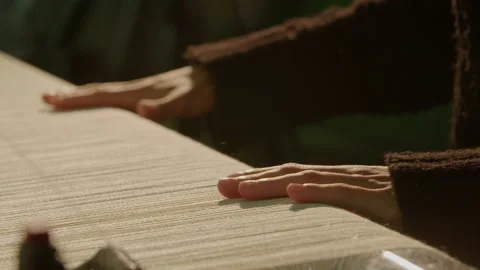 Man touching wool Stock Footage 141516351