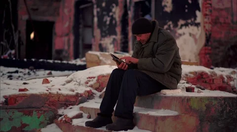 Man with touchpad Stock Footage 46915255