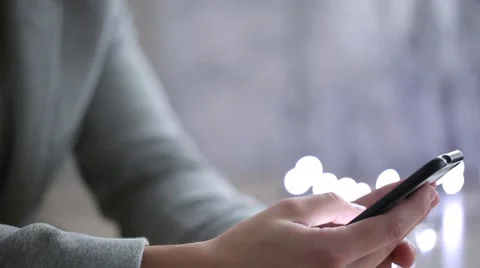 Man with a Touchscreen Mobile Phone.  Writes a text message Video stock 56427846