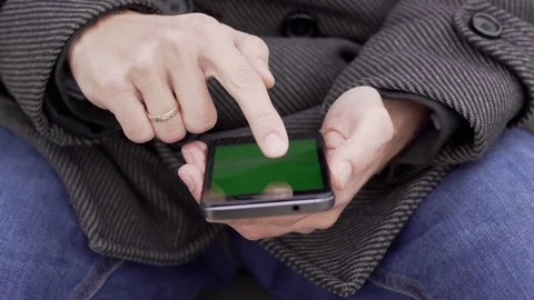 Man with a Touchscreen Phone Stock-Footage 81170112