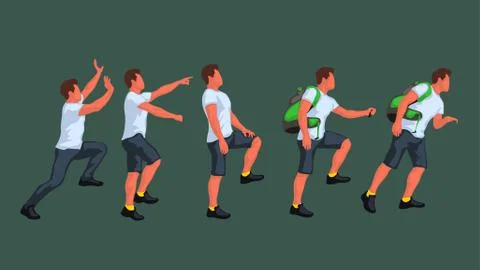 Man tourist view set Stock Illustration