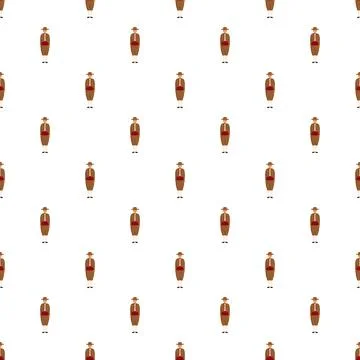 Man in traditional costume repeating pattern with hat Stock Illustration